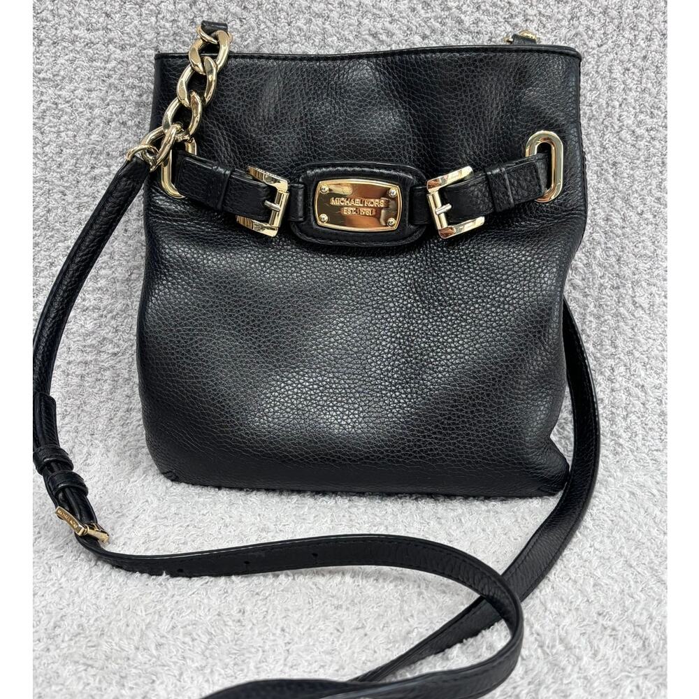 Michael Kors Black Pebbled Leather Crossbody Purse AS IS #80277